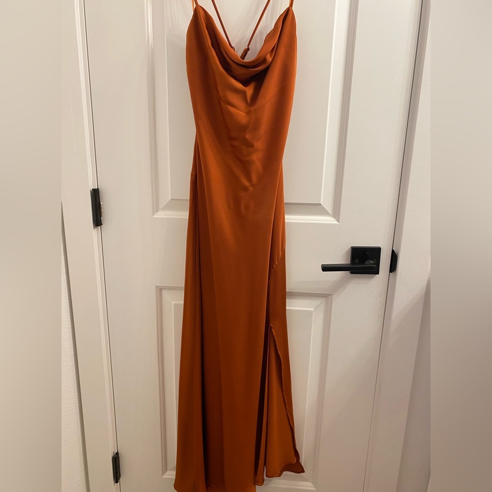 ASTR the label Gaia midi dress in rust